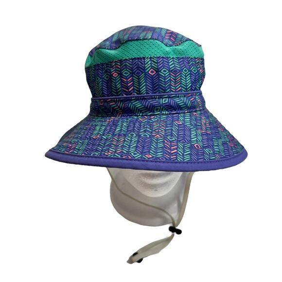 SUNDAY AFTERNOONS Fun Bucket Hat in Purple Teal Chevron Size Medium 2-5Y Kids - Picture 1 of 7